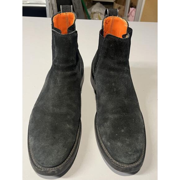 Rag & Bone X Grenson Boots Mens Size 11.5 Black Suede Chelsea‎ Ankle Pull On main image 8